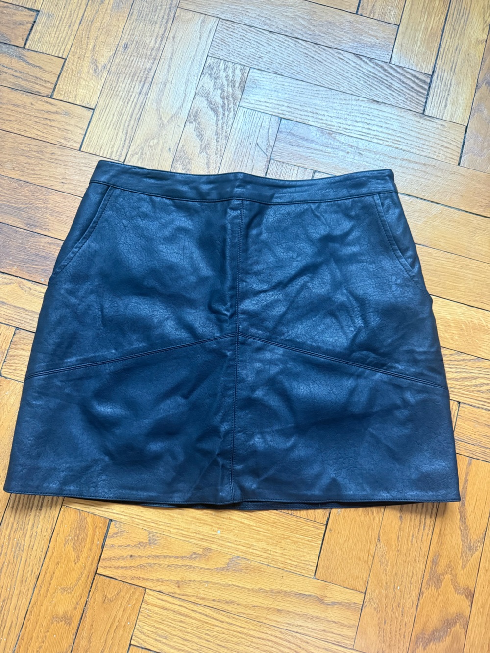 Lulu's Black Faux Leather Mini Skort